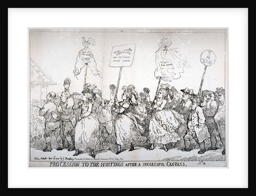 Procession to the hustings after a successful canvass, no:14 by Thomas Rowlandson