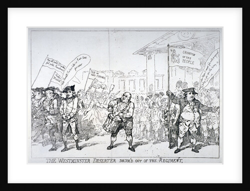 The Westminster Deserter drum'd out of the regiment by Thomas Rowlandson