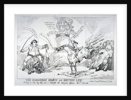 The Hanoverian horse and British lion by Thomas Rowlandson
