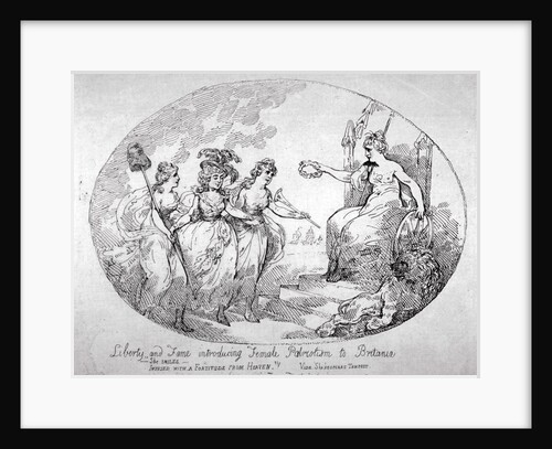 Liberty and Fame introducing Female Patriotism to Britania by Thomas Rowlandson