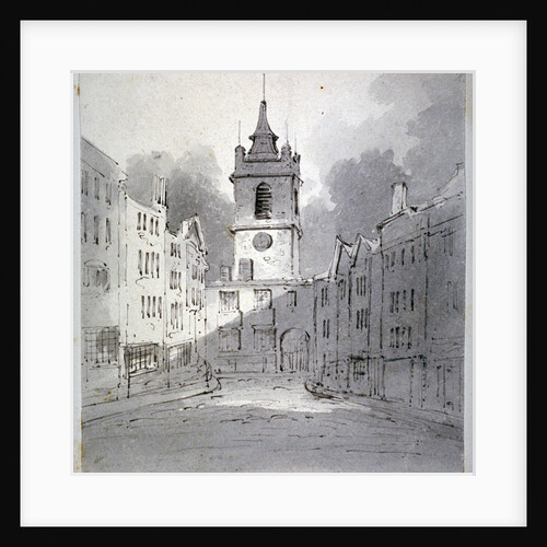 Church of St Giles without Cripplegate from Fore Street, City of London by John Claude Nattes