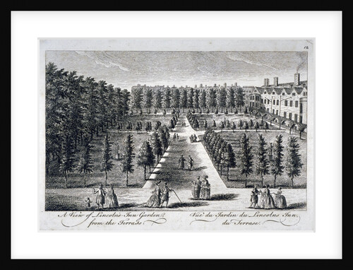 View of Lincoln's Inn Garden from the terrace, Holborn, London by Anonymous