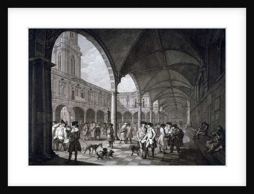 View of the courtyard in the Royal Exchange with merchants and brokers, City of London by Francesco Bartolozzi