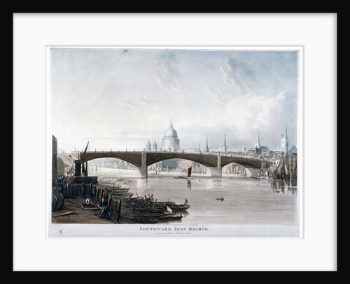 View of 'Southwark Iron Bridge' from Bankside, London by Thomas Sutherland