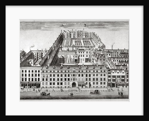 Bird's-eye view of Furnival's Inn, Holborn, City of London by Sutton Nicholls