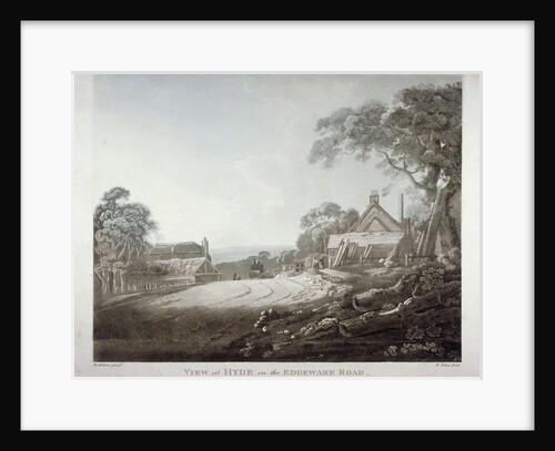 A horse-drawn carriage disappearing over a hill on the Edgware Road, London by Francis Jukes