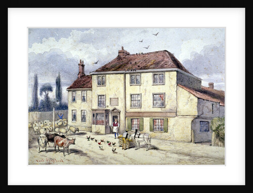 View of the old Pied Bull Inn, Islington, London by Frederick Napoleon Shepherd