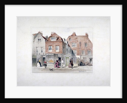 Mr Upcott's House and figures on Upper Street, Islington, London by Thomas Hosmer Shepherd