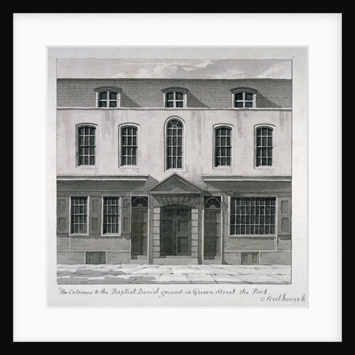 Entrance to a Baptist burial ground in Quilp Street, Southwark, London by Robert Blemmell Schnebbelie