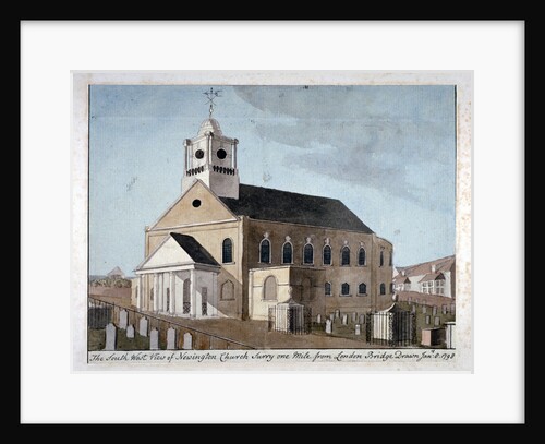South-west view of the Church of St Mary Newington, Newington Butts, Southwark, London by Anonymous