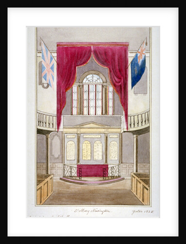 Interior of the Church of St Mary Newington, Newington Butts, Southwark, London by Anonymous