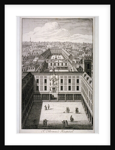 A bird's-eye view of St Thomas's Hospital in Southwark, London by Toms