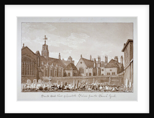 South-east view of Lambeth Palace from the churchyard, London by John Chessell Buckler