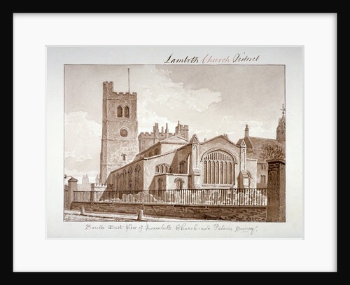 South-east view of the Church of St Mary, Lambeth, London by John Chessell Buckler