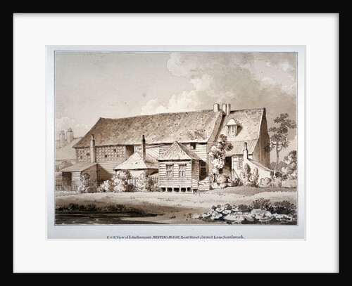 South-east view of John Bunyan's meeting house, Zoar Street, Southwark, London by Thomas Hosmer Shepherd