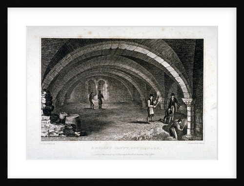 Interior view of the crypt, St Saviour's Church, Southwark, London by J Shury