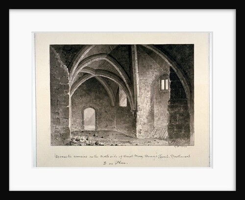 Monastic remains on the north side of St Mary Overy's church, Southwark, London by G Buckler