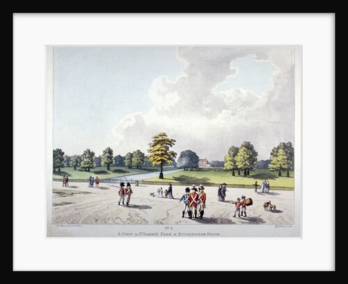View in St James's Park of Buckingham House, Westminster, London by Heinrich Schutz