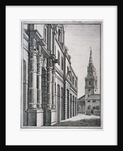 Part of the King's Mews with the church of St Martin-in-the-Fields, Westminster, London by Anonymous