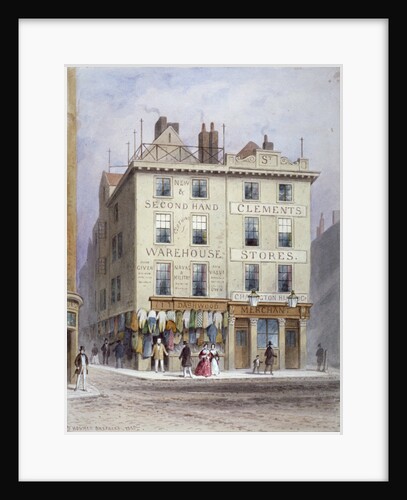 Clement's Stores at the junction of Holywell Street and Wych Street, Westminster, London by Thomas Hosmer Shepherd