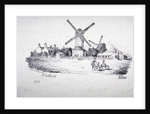 View of Blackheath, showing windmills and buildings, Greenwich, London by William Day