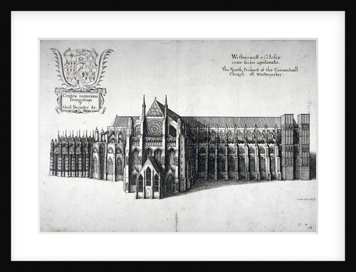 North view of Westminster Abbey, London by Wenceslaus Hollar