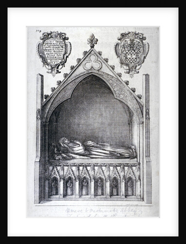 The tomb of Avaline, Countess of Lancaster, Westminster Abbey, London by Wenceslaus Hollar