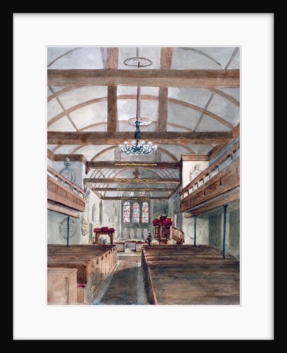 Interior view of St Pancras Old Church, London by HC