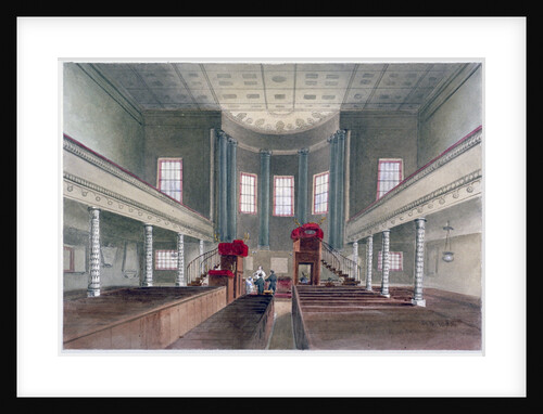 Interior view of St Pancras New Church, London by W Guest