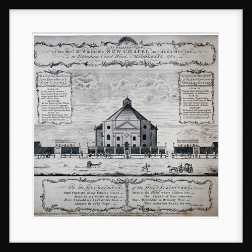 Eastern view of Whitefield's Tabernacle, Tottenham Court Road, St Pancras, London by Anonymous