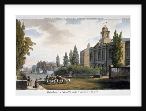 St James's Chapel and Tottenham Court Turnpike, St Pancras, London by Anonymous
