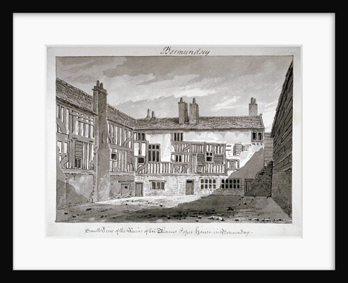 South view of the remains of Thomas Pope's house, Mill Lane, Bermondsey, London by John Chessell Buckler