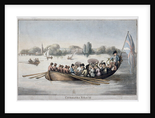 View showing figures in a rowing boat on the Thames at Chelsea Reach, London by Anonymous