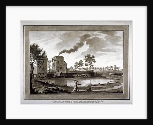 A view of the fire engine of Chelsea Waterworks taken from the roadside by Anonymous