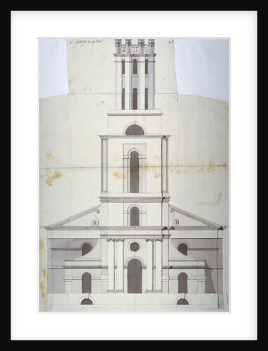 Front elevation of the Church of St George in the East, Stepney, London by Anonymous