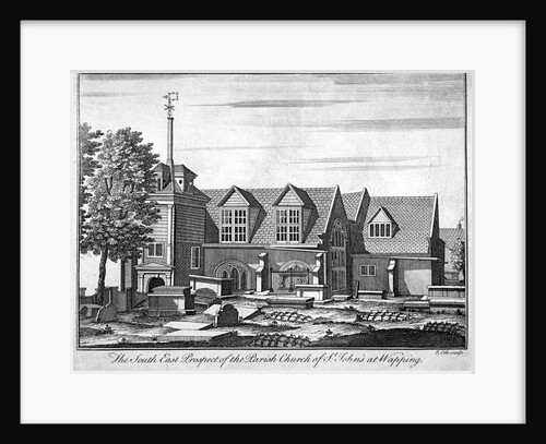 South-east prospect of the parish church of St John-at-Wapping, London by Benjamin Cole