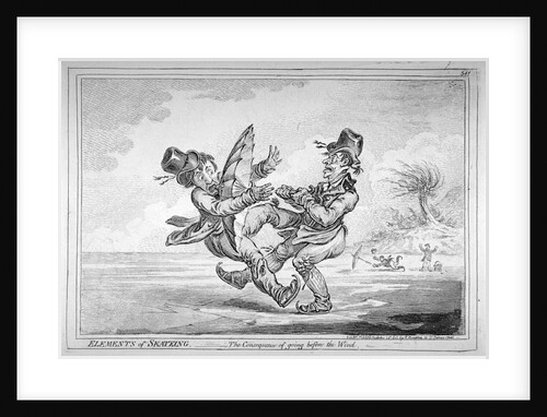 Elements of Skateing. The consequence of going before the wind by James Gillray