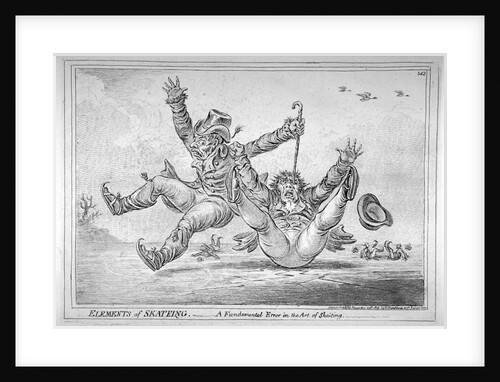 Elements of Skateing. Making the most of a passing friend, in a case of emergency! by James Gillray