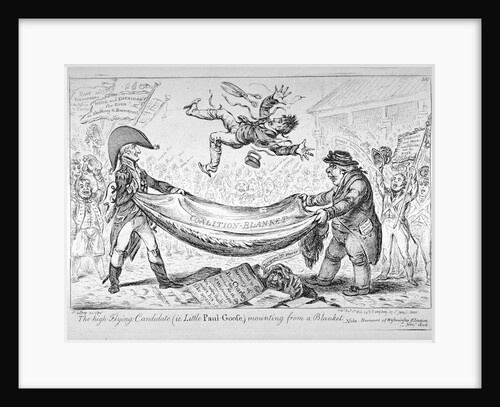 The high-flying candidate, (ie Little Paul-Goose), mounting from a blanket by James Gillray