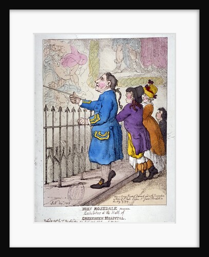 John Rosedale, mariner, exhibitor of the hall of Greenwich Hospital by Thomas Rowlandson