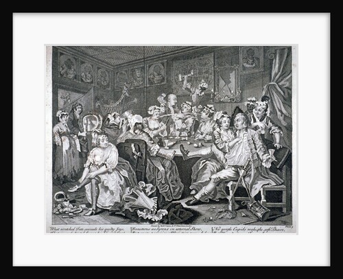Revelling with Harlots, plate III of A Rake's Progress by Anonymous