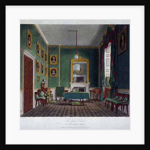 Interior view of the green closet in Buckingham House, Westminster, London by Daniel Havell