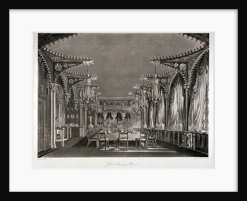 Interior view of the gothic dining room in Carlton House, Westminster, London by Thomas Sutherland