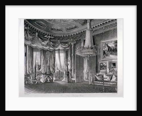 Interior view of the Rose Satin Drawing Room in Carlton House, Westminster, London by RG Reeve