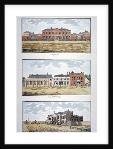 Three buildings in St George's Fields, Southwark, London by Thomas Trotter