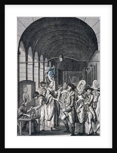 Bawds and pickpockets around a trader at Covent Garden piazza, Westminster, London by Anonymous