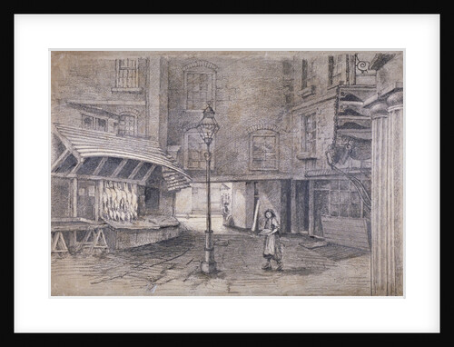 Poulterer's shop in Clare Market, Westminster, London by E Holah