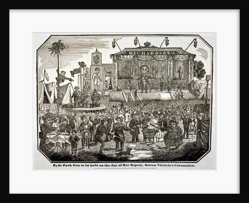 A fair held at Hyde Park during Queen Victoria's coronation in 1838 by Anonymous