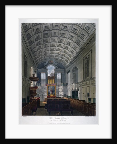 Interior view of the Queen's Chapel in St James's Palace, Westminster, London by Daniel Havell
