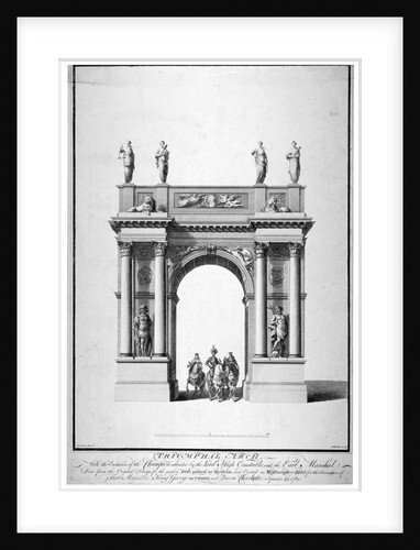 Triumphal arch on the west end of Westminster Hall, London by Anthony Walker
